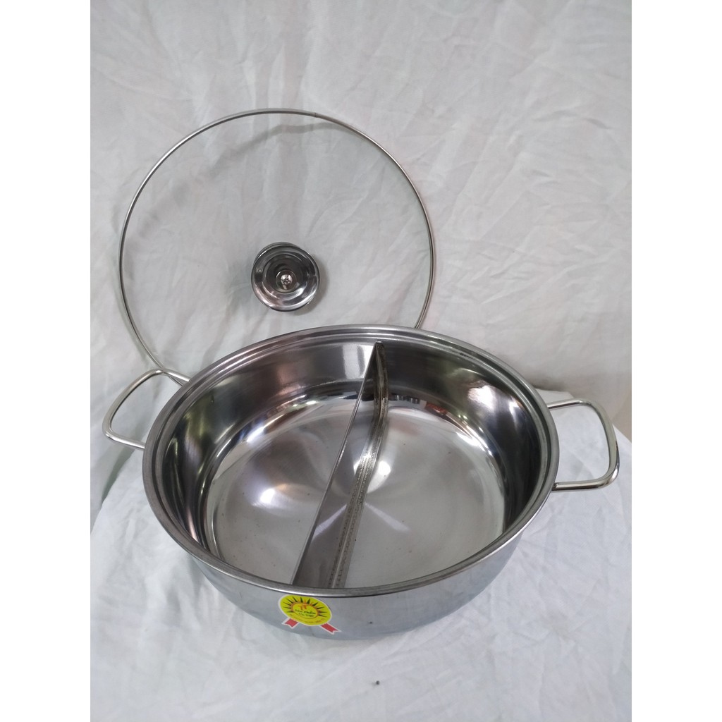 NỒI LẨU INOX 2 NGĂN, NỔI LẨU INOX CAO CẤP 2 NGĂN TIỆN LỢI, SỬ DỤNG ĐƯỢC TRÊN MỌI LOẠI BẾP