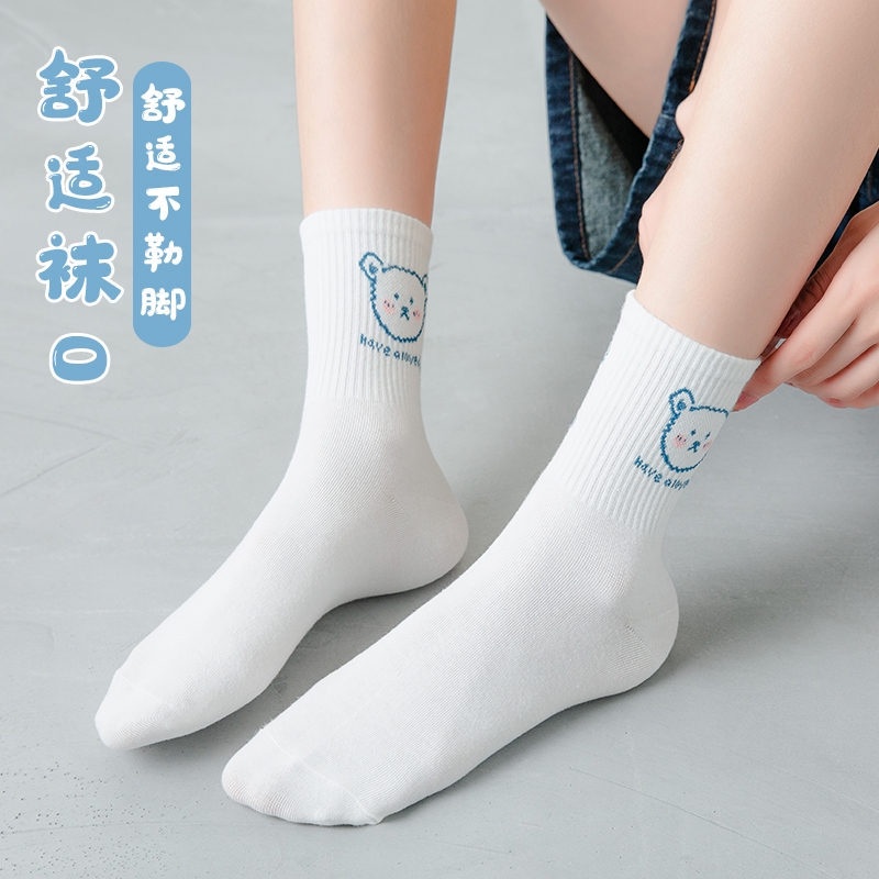 Tất hoạt hình Miumiu cổ cao phong cách Hàn Quốc đáng yêu cho nam nữ