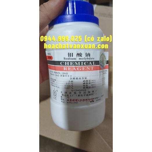 Hóa chất Sodium molybdate natri molybdat lọ 500g CAS 7631-95-0 Na2MoO4 2H2O