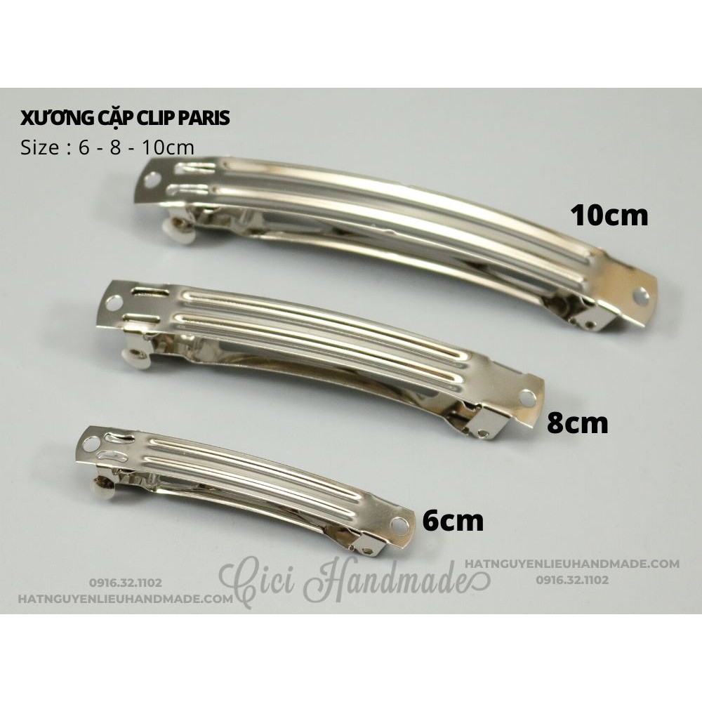 Phôi cặp / Xương cặp bấm tóc Clip Paris 3 chi tiết Cici Handmade hạt cườm nguyên liệu tự làm kẹp tóc cô dâu đính kết