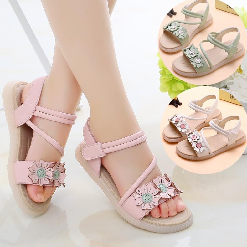 Dép sandal bé gái da mềm êm chân phong cách Hàn Quốc AE12 size to 30-37 hàng cao cấp