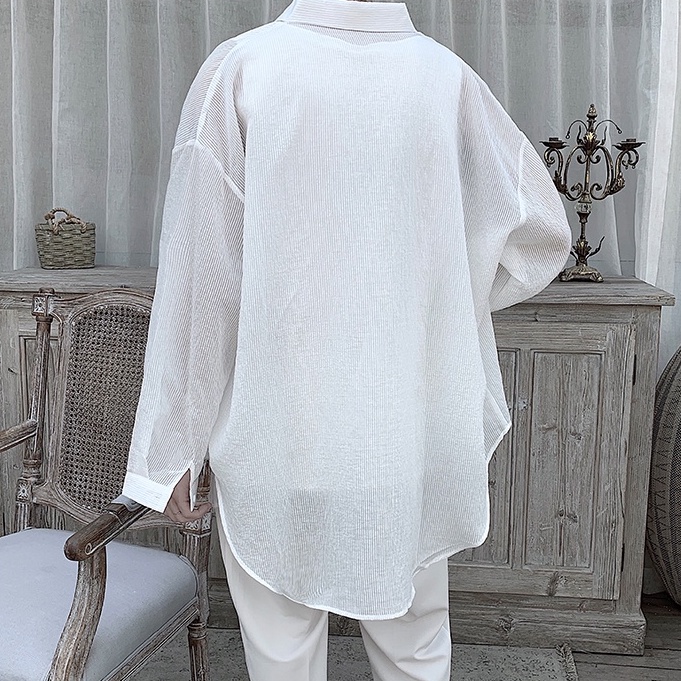 Áo Sơ Mi Tay Dài Chống Nắng Thoáng Khí Thời Trang Mùa Hè Phong Cách Hàn Quốc Cho Nam