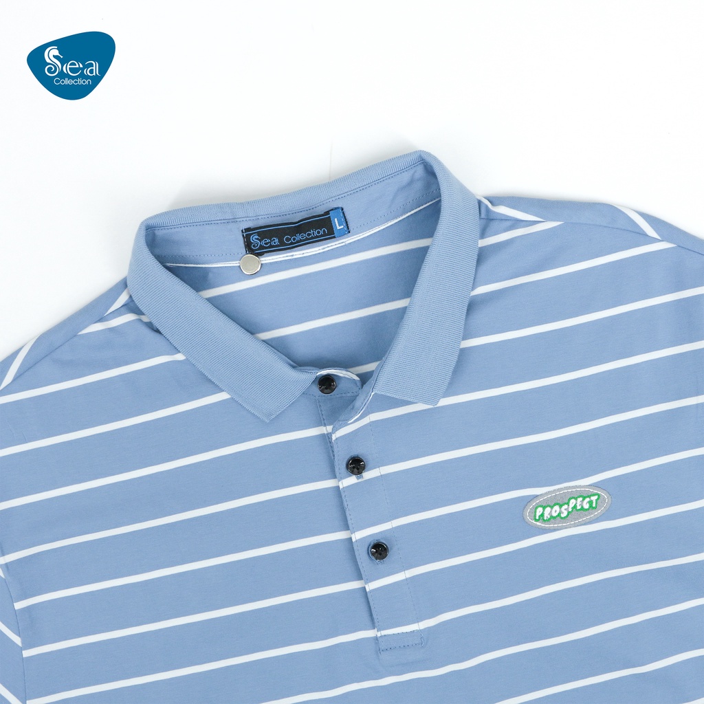 Áo thun polo nam Sea Collection sọc thêu Pros 9025
