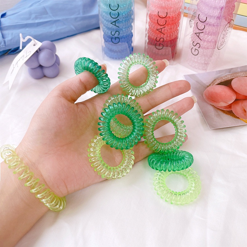 Set 9 Dây Buộc Tóc Cao Su Trong Suốt Nhiều Màu Thời Trang Đơn Giản
