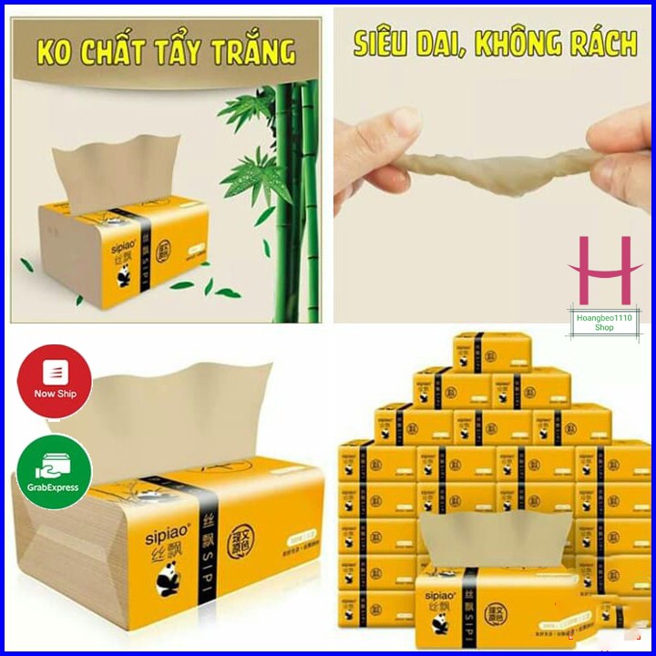 1 gói giấy ăn gấu trúc sợi tre Sipiao ( 300 tờ ) { H }