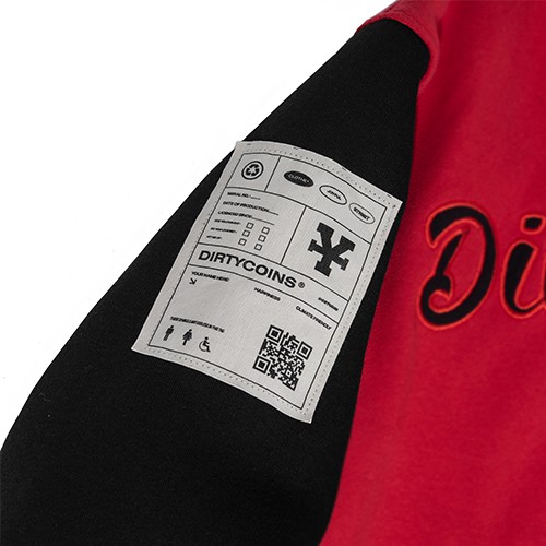 Áo khoác DirtyCoins Embroidered Varsity Jacket - Red/Black | BigBuy360 - bigbuy360.vn