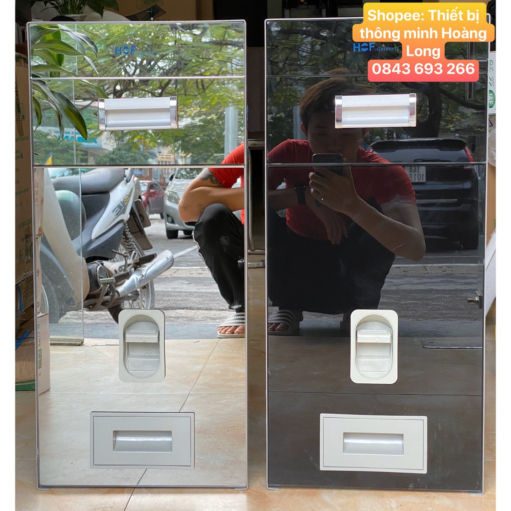 Thùng gạo mặt kính gương thông minh Đen/Trắng Cao Cấp | BigBuy360 - bigbuy360.vn