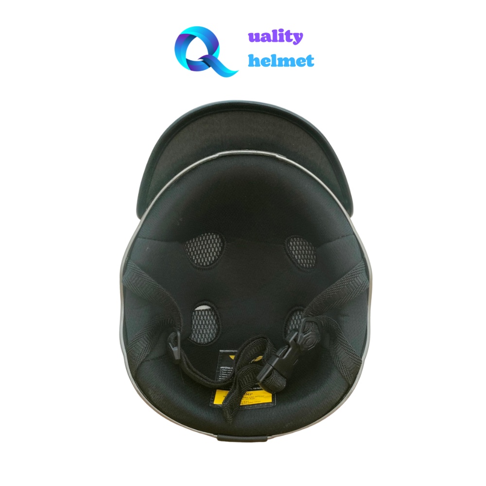 Mũ bảo hiểm nón sơn nửa đầu 1/2 cao cấp màu xám có lỗ thông gió hàng chính hãng