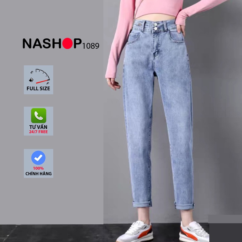 Quần bò baggy nữ quần jean baggy nữ quần jeans nữ cạp cao 3 size S M L hót 2021 | BigBuy360 - bigbuy360.vn