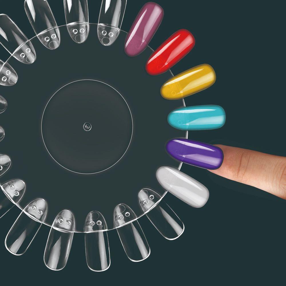 Kệ Trưng Bày Móng Tay Giả Hình Tròn Bằng Nhựa Trong Suốt Tháo Rời Được Tiện Lợi