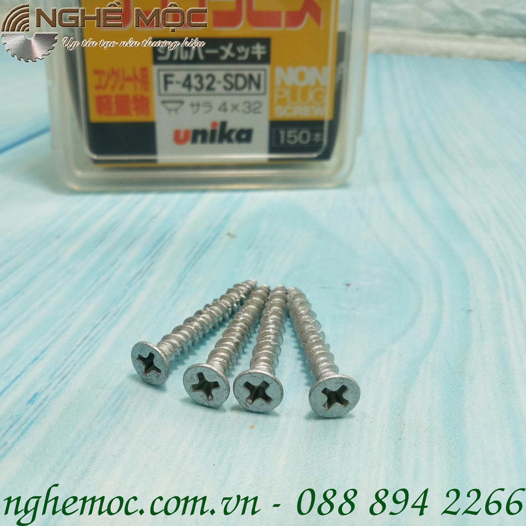 Vít không tắc kê, nở bắt betong tường gạch siêu chắc Unika F-432- nghề mộc
