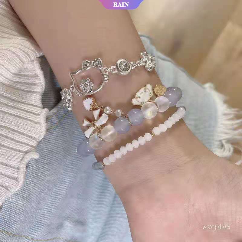 SANRIO Vòng Tay Chuỗi Hạt Họa Tiết Hoạt Hình Dễ Thương