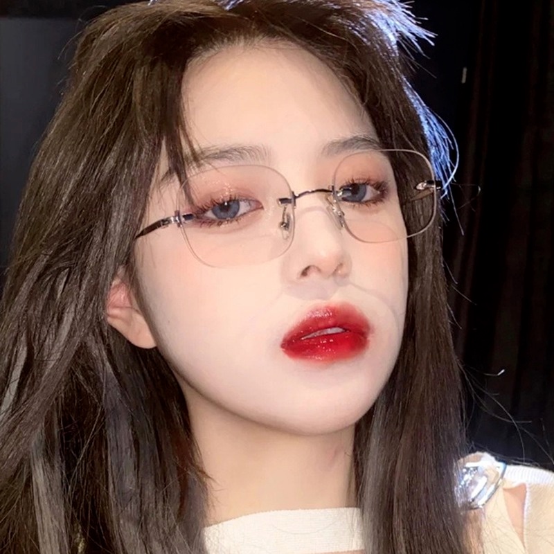 Kính mát không gọng chống ánh sáng xanh phong cách Hàn Quốc cổ điển thời trang cho nam và nữ