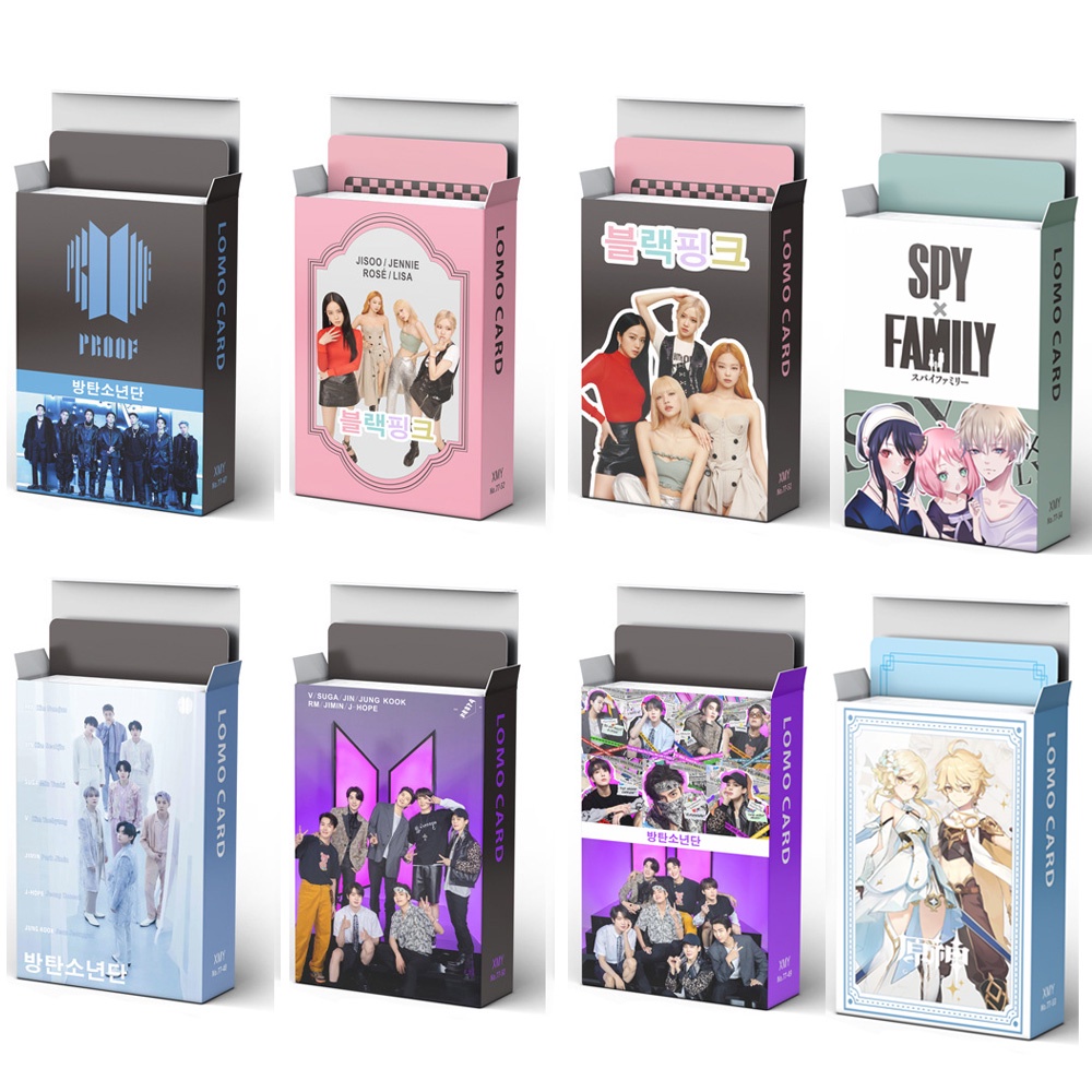 BTS Proof & 2022FESTA 9th Blackpink SPY X FAMILY,Genshin Photocard Double-sided Color Printing Lomo Card