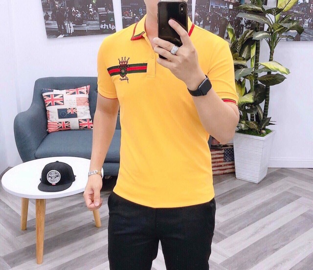 Áo thun cổ trụ_áo thun có cổ thêu logo nổi bật, chất liệu thun cotton 100% vải cực mát | BigBuy360 - bigbuy360.vn