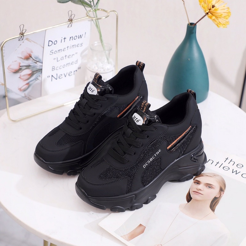 Giày thể thao pha lưới nâng đế hàng cao cấp siêu nhẹ fullbox