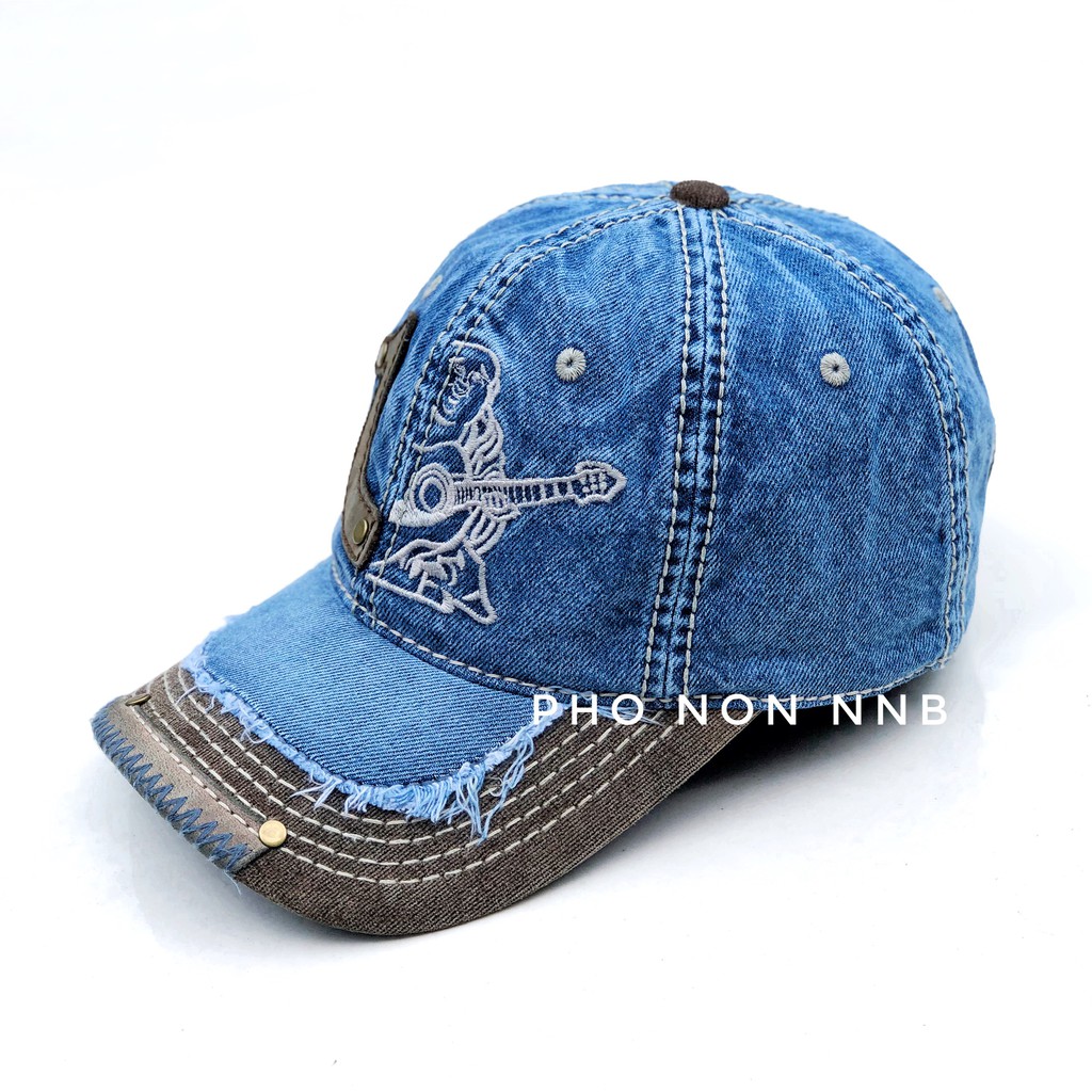 Nón Địa Jean U nửa chữ, Mũ lưỡi trai địa 2 Màu Đậm Nhạt