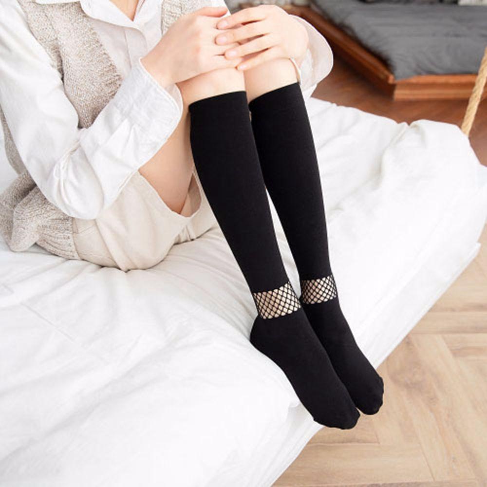 SOMEDAYZL Vớ Lưới Cotton Hở Bắp Chân Màu Trơn Hóa Trang Lolita Dễ Thương Cho Nữ