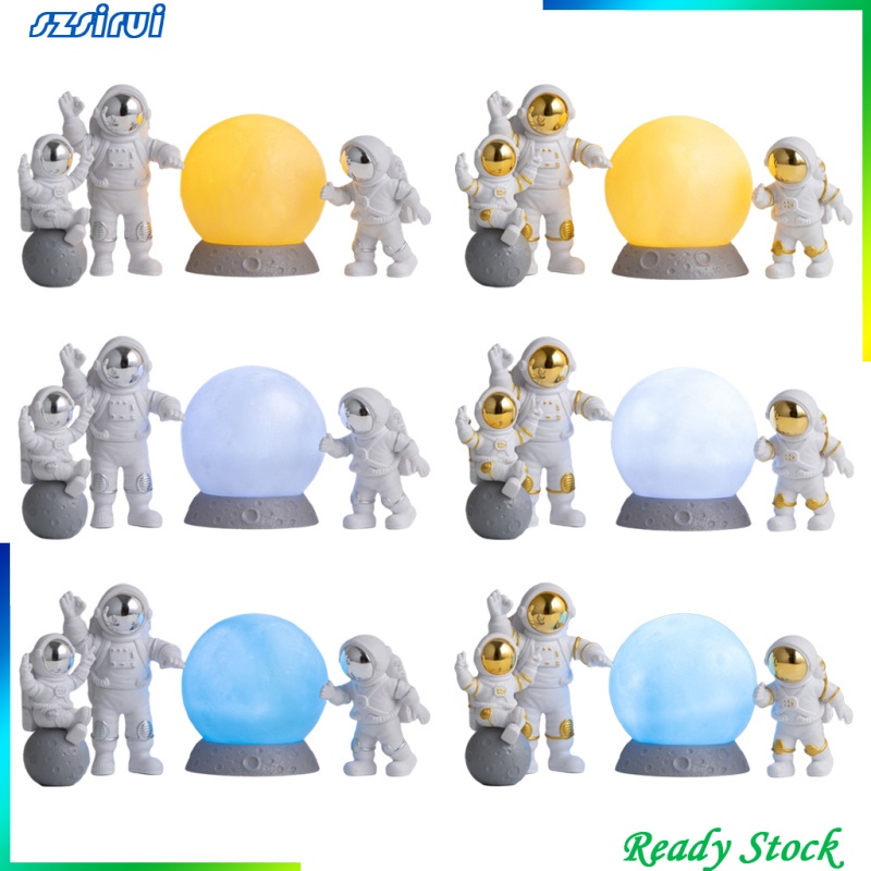 Bộ 4 Tượng Phi Hành Gia Dễ Thương Dùng Trang Trí Bàn Làm Việc