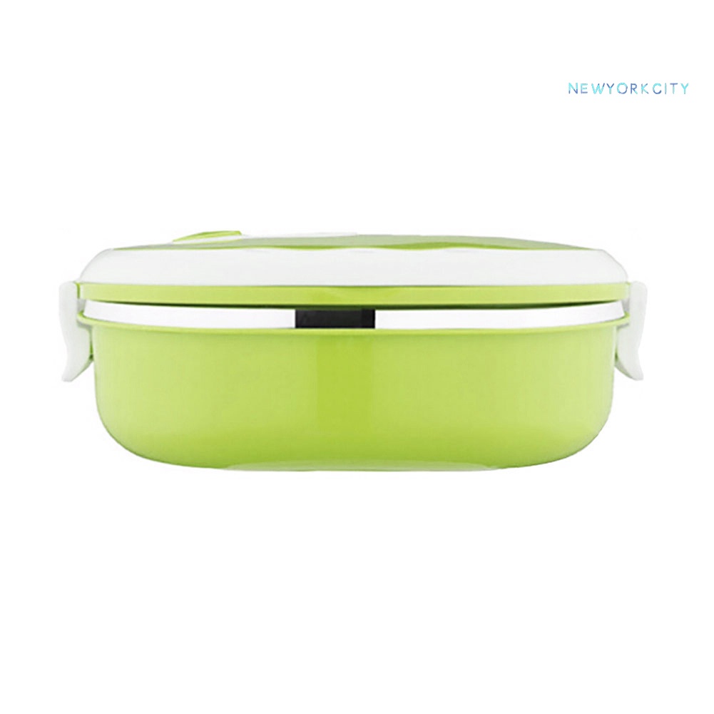 Hộp Đựng Cơm Trưa Cách Nhiệt 1/2 Tầng Hình Chữ Nhật Bằng Thép Không Gỉ NYC