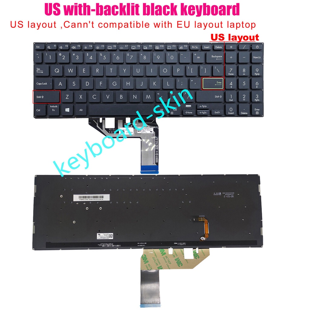 ( Lưu ý Cáp) Bàn phím laptop Asus VivoBook E510 E510M E510MA L510 L510M- Hàng thay thế