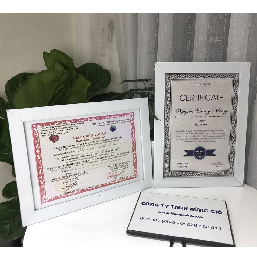 1 Khung bằng khen A4 bản viền 2-3cm, để vừa giấy khen 21x30cm, khung khen thưởng mặt mica dày