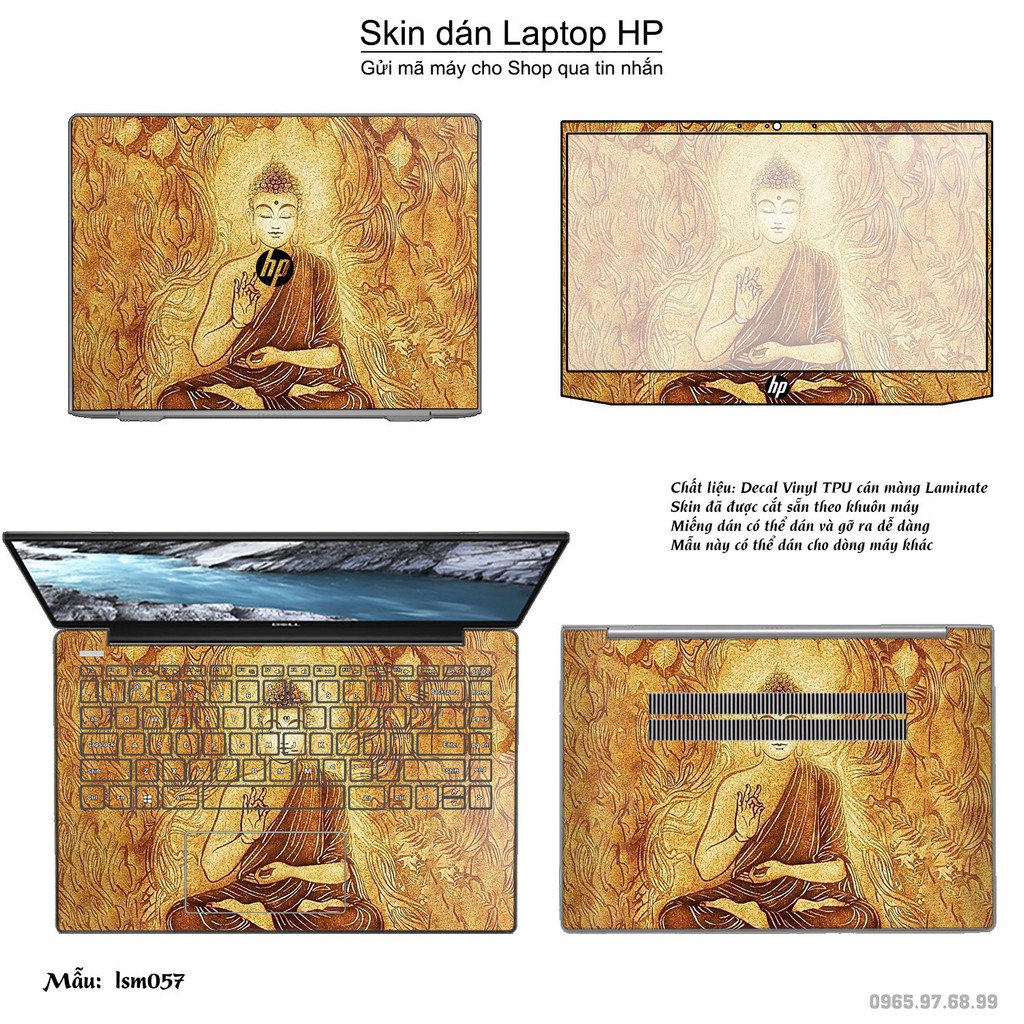 Skin dán Laptop HP in hình Đức Phật (inbox mã máy cho Shop)