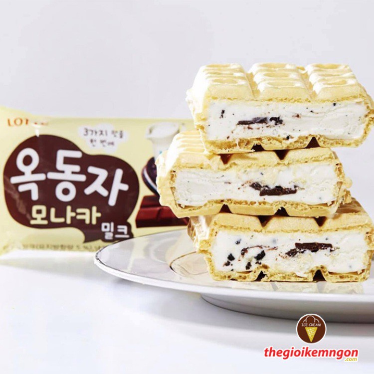 Kem bánh Waffle Choco Shell Monaka Lotte Hàn Quốc 140ml