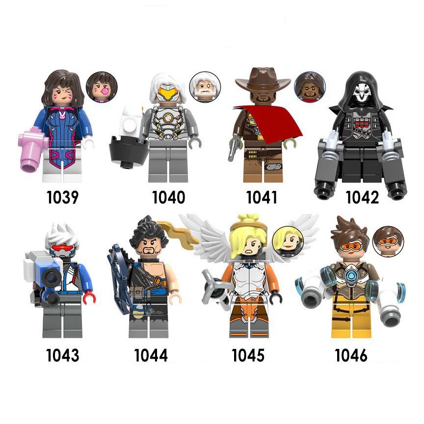 Minifigures Các Nhân Vật Trong OverWatch Mercy Tracer Jesse Mccree Reaper Soldier X0230 Đồ Chơi Lắp Ráp Mini