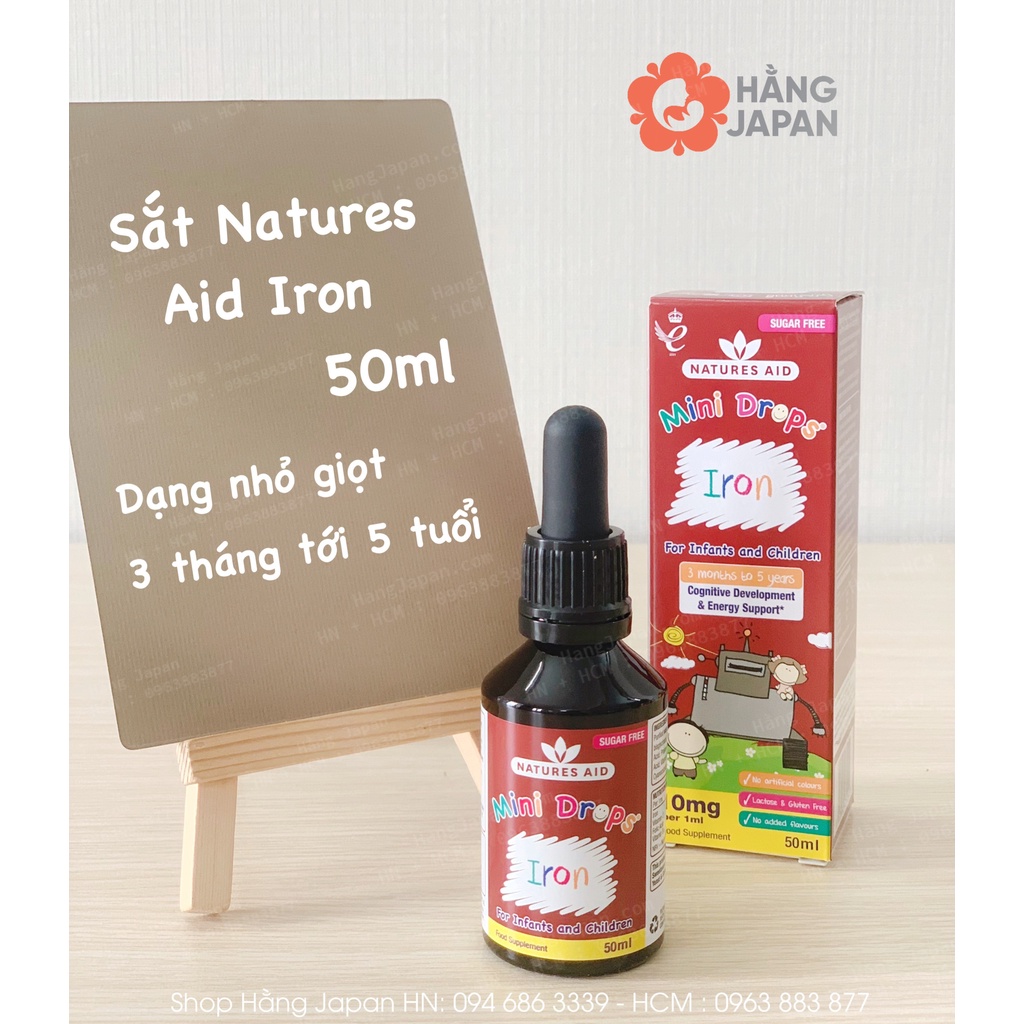 Sắt Natures Aid Iron Dạng Giọt 50ml Cho Bé từ 3m-5 tuổi