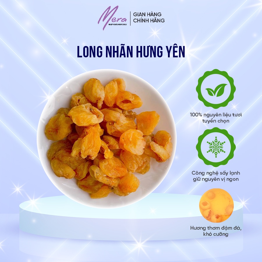 Long Nhãn Hưng Yên 100gr Sấy Khô Vàng Đẹp Thượng Hạng