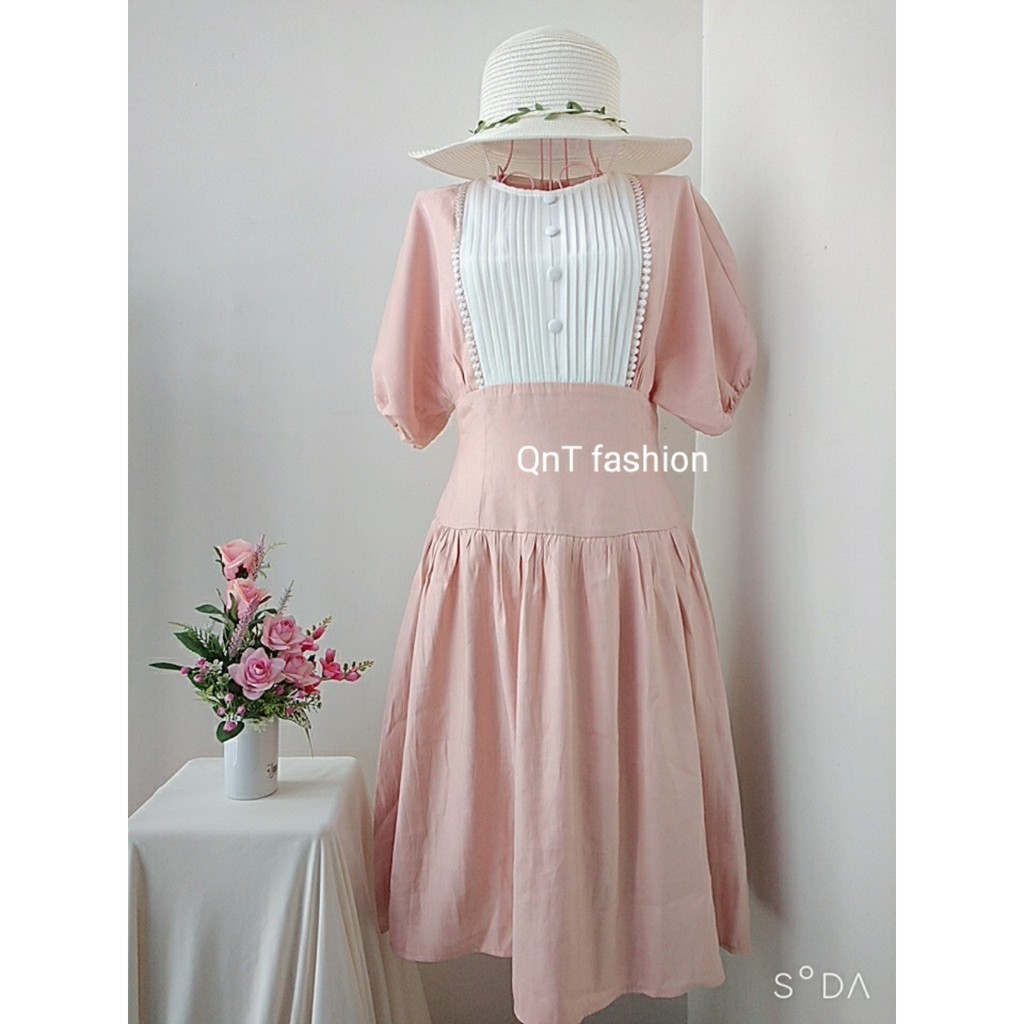 Đầm Công Sở-Váy Liền Chữ A Pastel-Đầm Công Sở Cao Cấp Đươc May Tỉ Mỉ Từng Đường Kim,Phong Cách Sang Trọng
