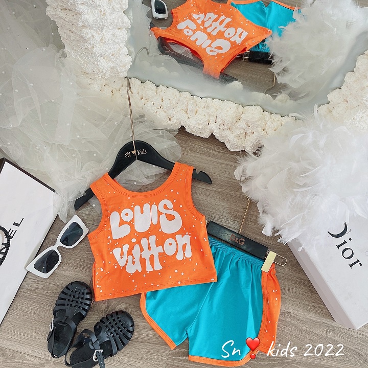 BỘ HÈ 3 Lỗ Phối Sắc SIze Đại cho bé gái siêu cute kèm ảnh thật (dáng áo croptop)