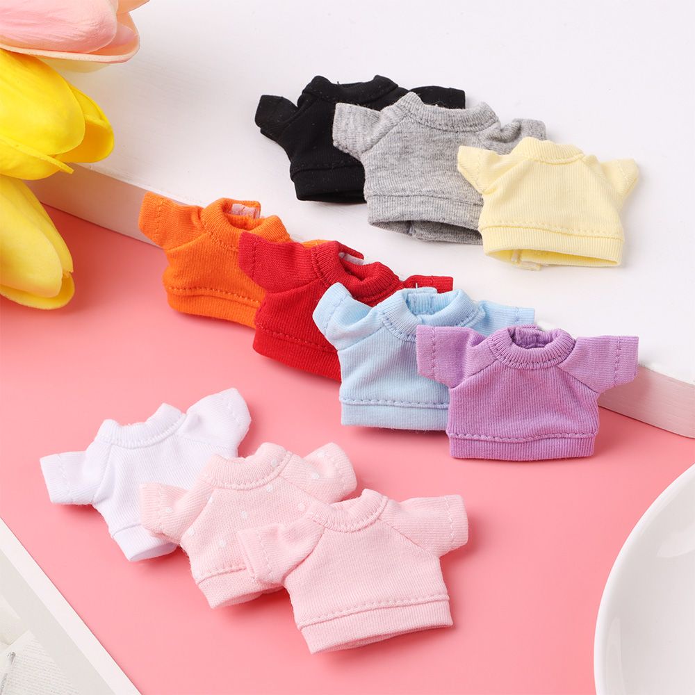 Áo tay ngắn màu trơn ngọt ngào thời trang cho búp bê tỷ lệ 1/12