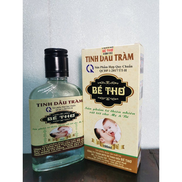 Tinh dầu tràm nguyên chất đặc biệt Bé Thơ Huế 100ml - Chính hãng có tem chống giả của Công ty TNHH MTV Bé Thơ