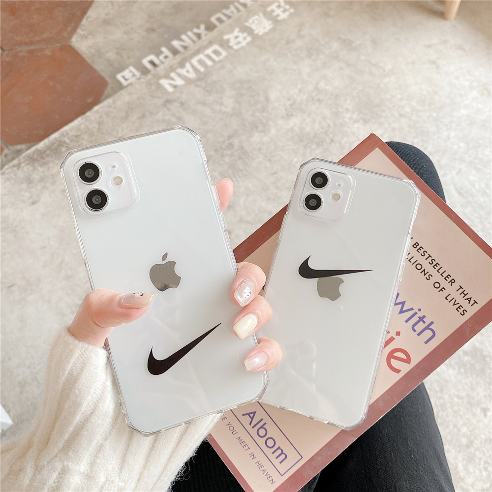 Trong kho!Ốp Điện Thoại Trong Suốt In Logo Nike Cá Tính Cho IPhone6 7Plus 8Plus XS 11 Pro Max 12