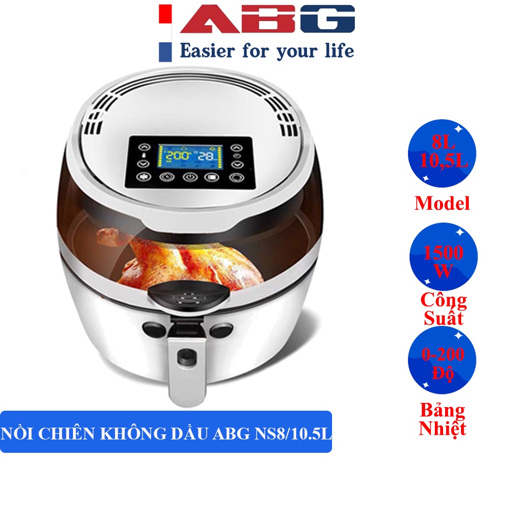 Nồi Chiên Không Dầu ABG NS Cao Cấp Dung Tích Lớn Công Nghệ Tự Động Chuyên Dụng Và An Toàn Cho Gian Bếp Gia Đình