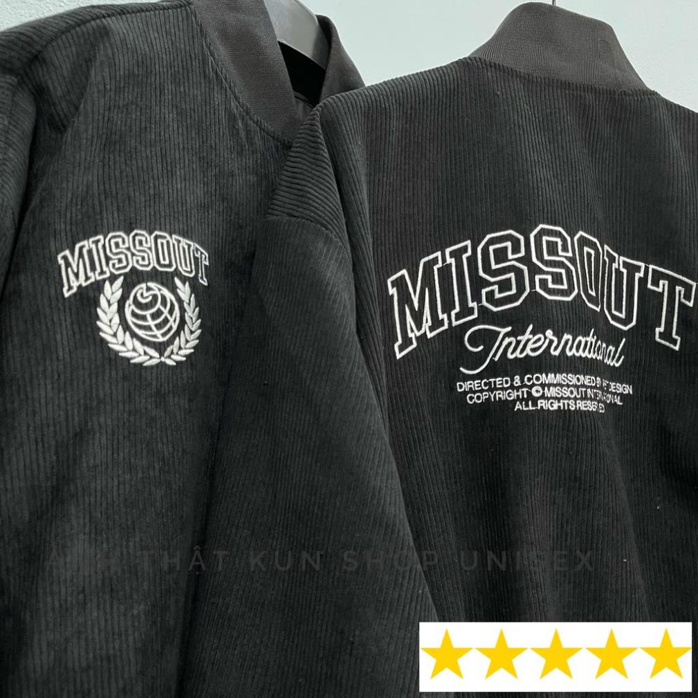 Áo Khoác bomber missout Typo nam nữ streetwear Shop