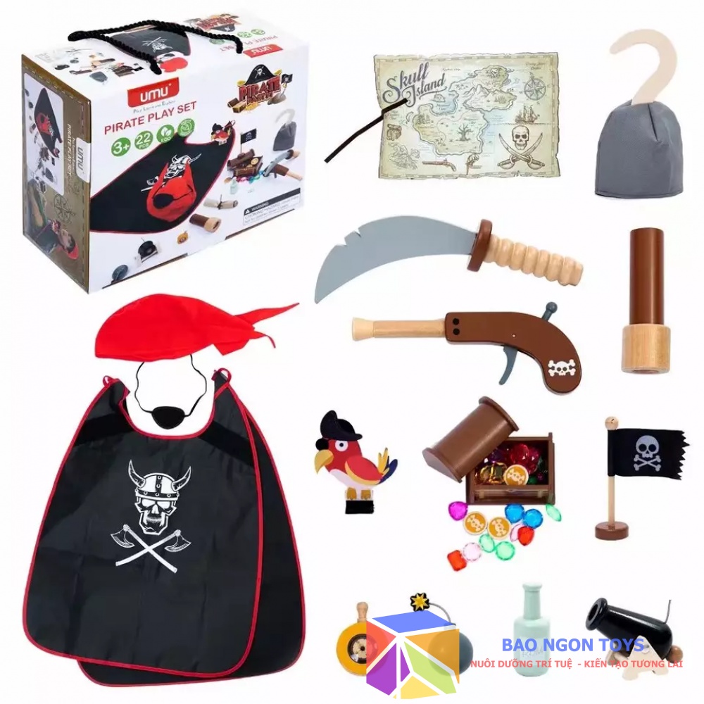 SET ĐỒ CHƠI NHẬP VAI NGHỀ NGHIỆP, HOÁ TRANG HALLOWEEN CẢNH SÁT VÀ CƯỚP BIỂN - BAO NGON TOYS - DG176