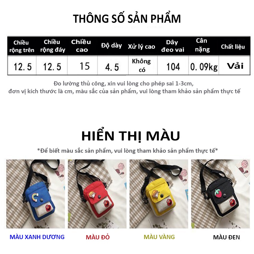 Túi đeo chéo nữ HuNa Túi đeo vai nữ mini vải canvas,đi chơi,cute,cá tính,đẹp,hàn quốc,đi tiệc,cute,hàn quốc-TX01