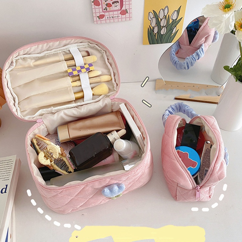 Túi Đựng Mỹ Phẩm Khóa Kéo Họa Tiết Hoa Tulip Cỡ Lớn Tiện Dụng Mang Theo Du Lịch Cho Nữ