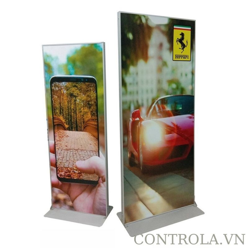 STANDEE CHÂN SẮT KHUNG NHÔM - 2 MẶT NHÔM CAO CẤP KHÔNG RỈ SÉT