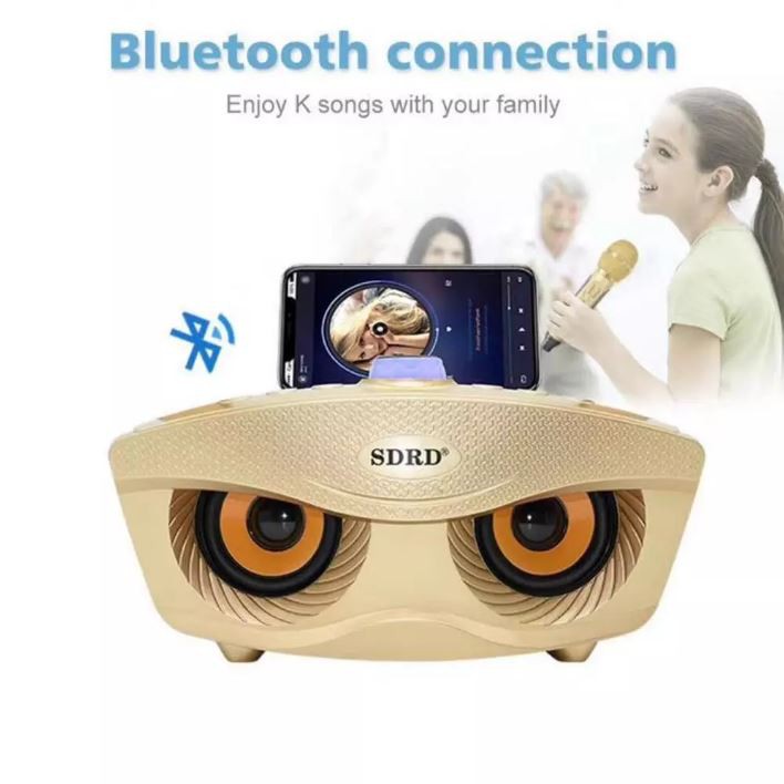 Loa bluetooth Karaoke mắt cú mèo SD-306 tặng kèm 2 Micro không dây GIAO MÀU NGẪU NHIÊN