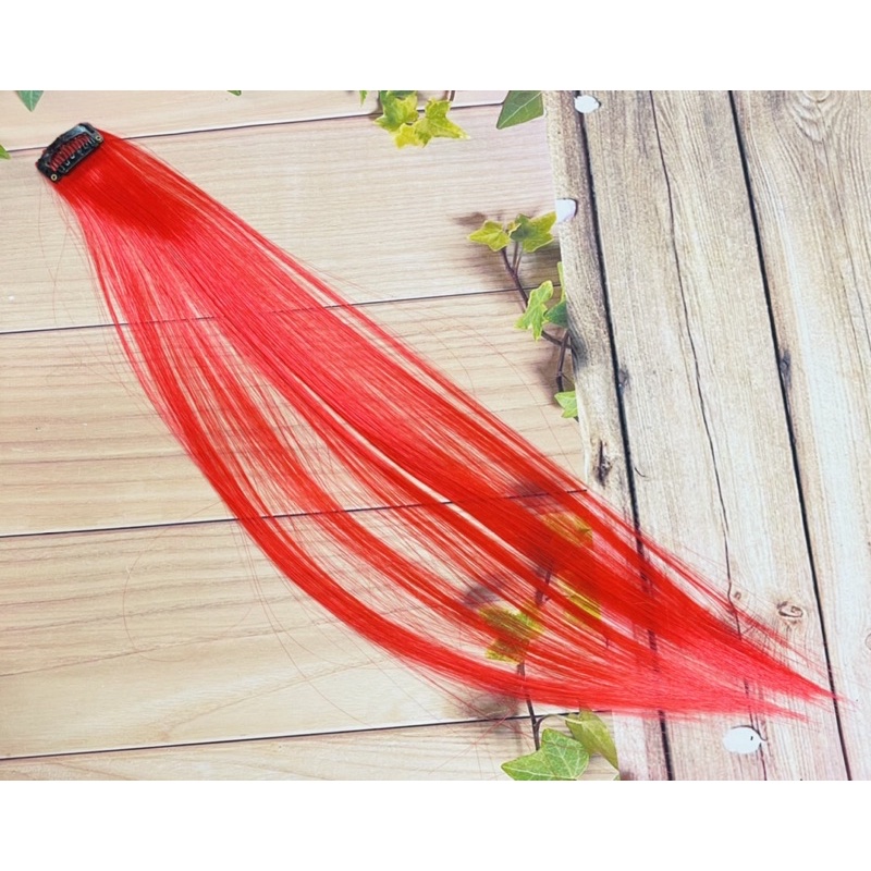 2 bộ Light tóc giả hoá trang cosplay kẹp bấm / Tóc phẩy light màu đỏ siêu đẹp