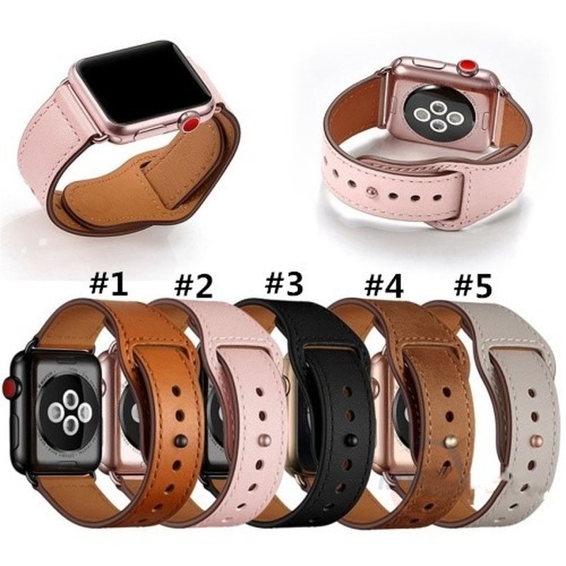 Dây đeo đồng hồ thông minh da thật 38/ 42/ 40/ 44mm thích hợp cho Apple Watch 6 SE 5 4 3 2 1