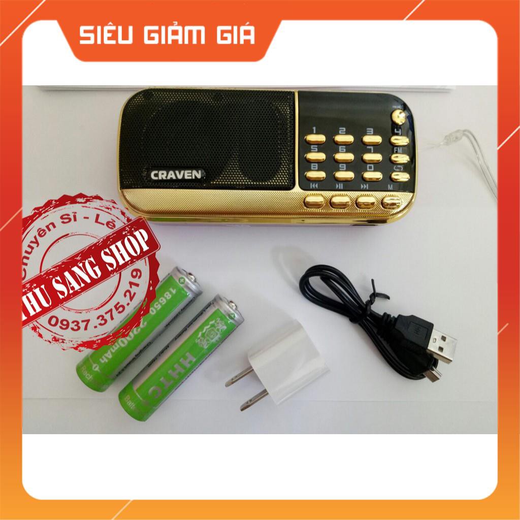 Loa Craven CR-836S , 836S Nghe Nhạc Thẻ Nhớ, USB, FM Chính Hãng Có Đèn PIN, Cắm Tai Nghe
