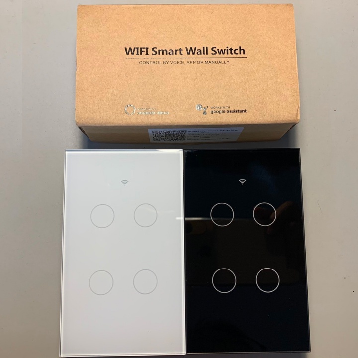 Công Tắc Thông Minh Wifi TUYA Hình Chữ Nhật Cảm Ứng 1-2-3-4 Nút Điều Khiển Qua App + Giọng Nói - Bảo hành 1 năm