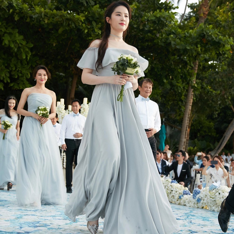 Đầm Phù Dâu Dáng Dài Chất Liệu Chiffon Thời Trang Mới 2022 Cho Nữ