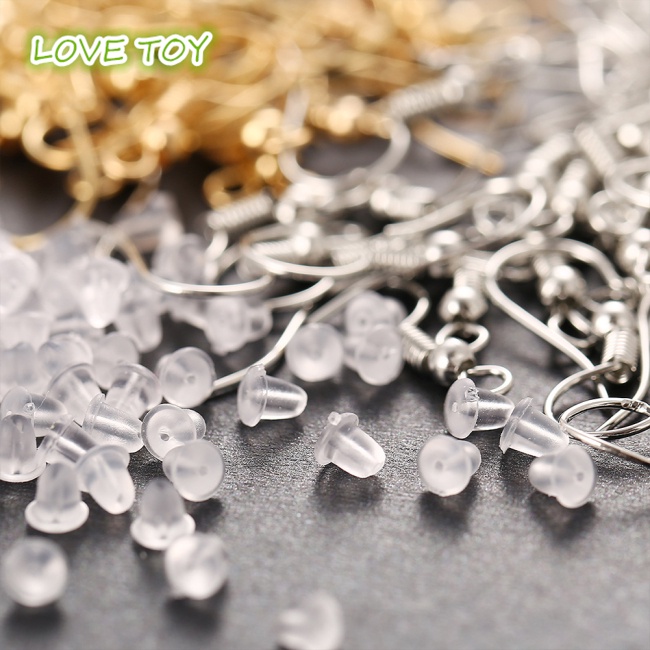 Set 200 Móc Làm Bông Tai Handmade Diy Trong Suốt