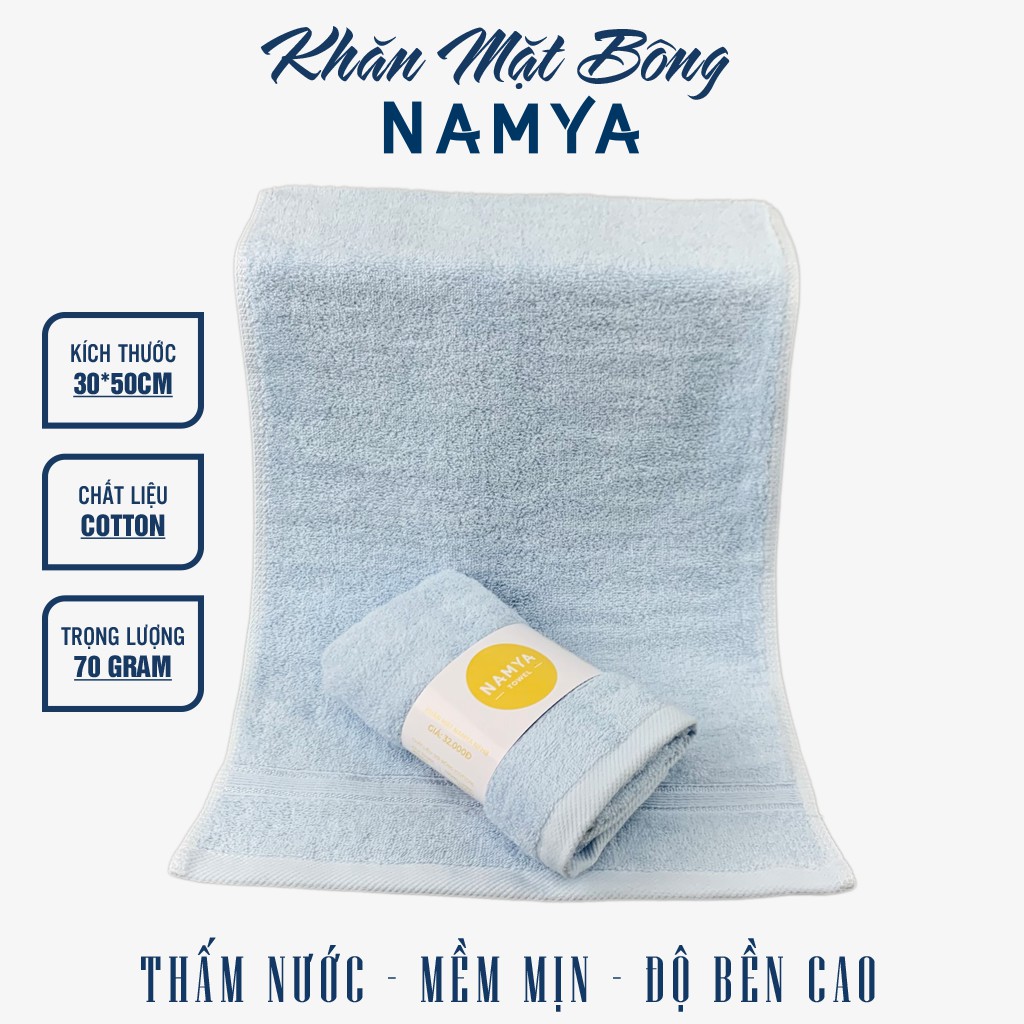 Khăn lau mặt, khăn gội NamyA chất liệu cotton, kích thước từ 30x50cm - 35x80cm